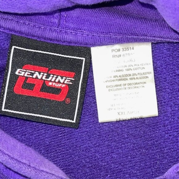 Vintage Men's TCU Hooded Sweatshirt Size XXL 2XL Embroidered Horned Frog Purple - Picture 5 of 8